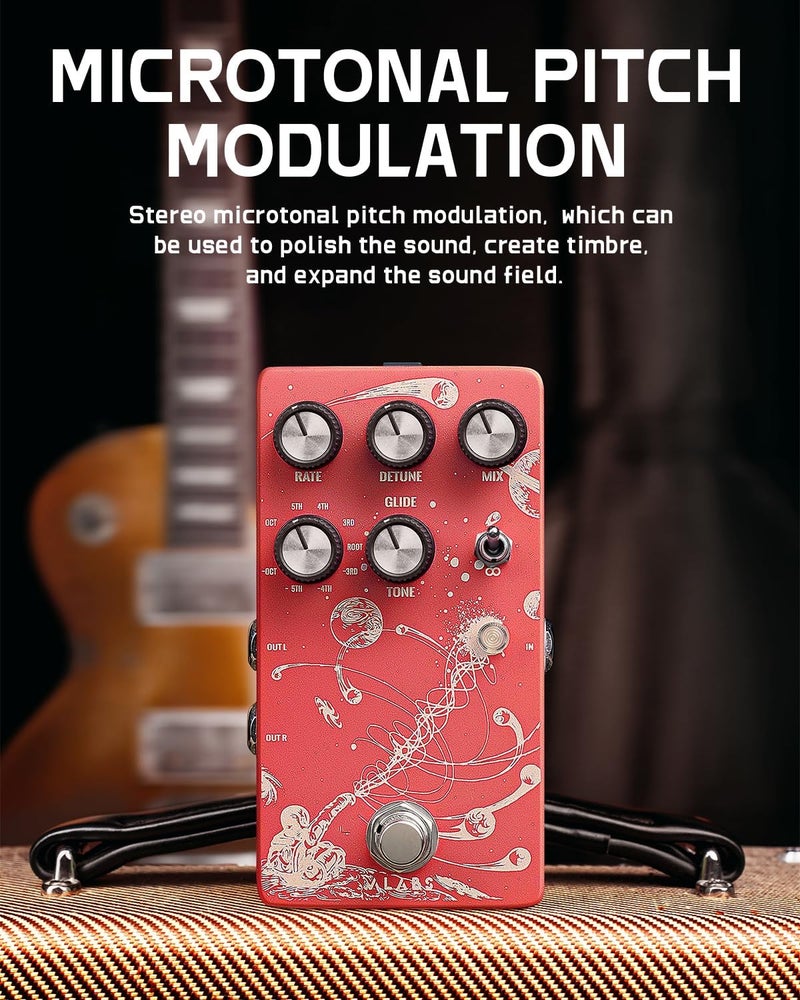 ALABS ORBITAL Pitch Shifter Guitar Pedal | 9 Harmony/Octave Modes | True Stereo & Analog Dry-Through | Built-in Expression Control & Momentary Whammy Glide Effect - Image 3